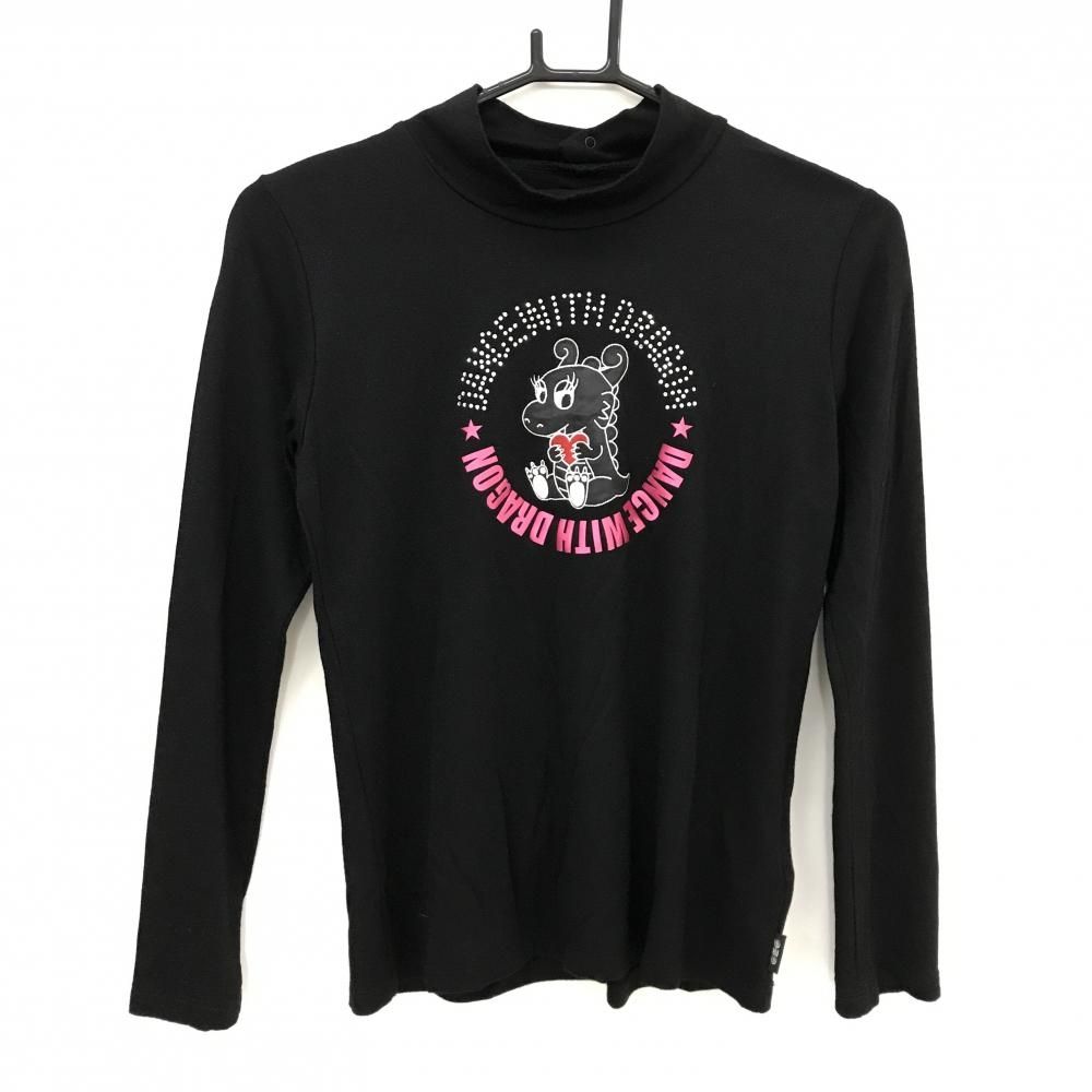 美品】ダンスウィズドラゴン 長袖ハイネックシャツ 黒 チビドラ ライン