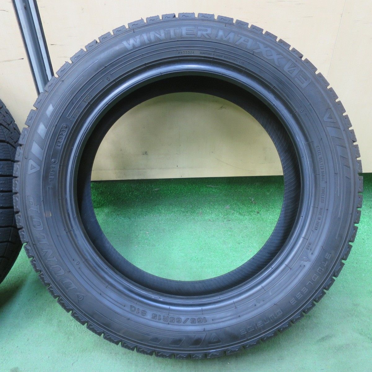 ソリオ　タフト　デリカ　バリ山165/65/15国産アルミホイールセット　美品 バリ溝！23年！9.5分！2本☆スタッドレス 165/65R15 ダンロップ