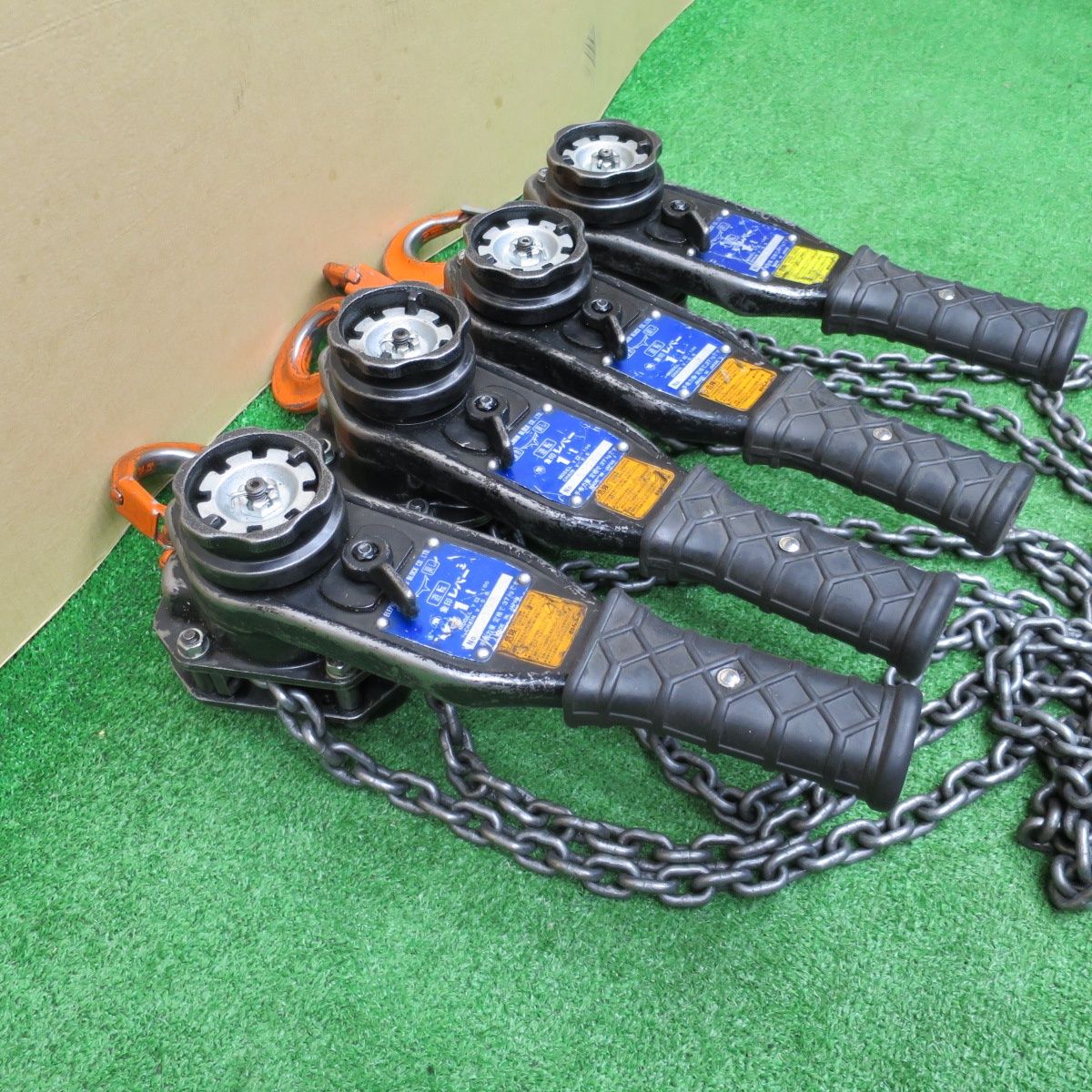 4点まとめ売り 象印 レバー ブロック 1 ton Y 2 100 V 5 6 1トン YⅡ チェーン ホイスト 荷締め 荷締機 工具 ELEPHANT