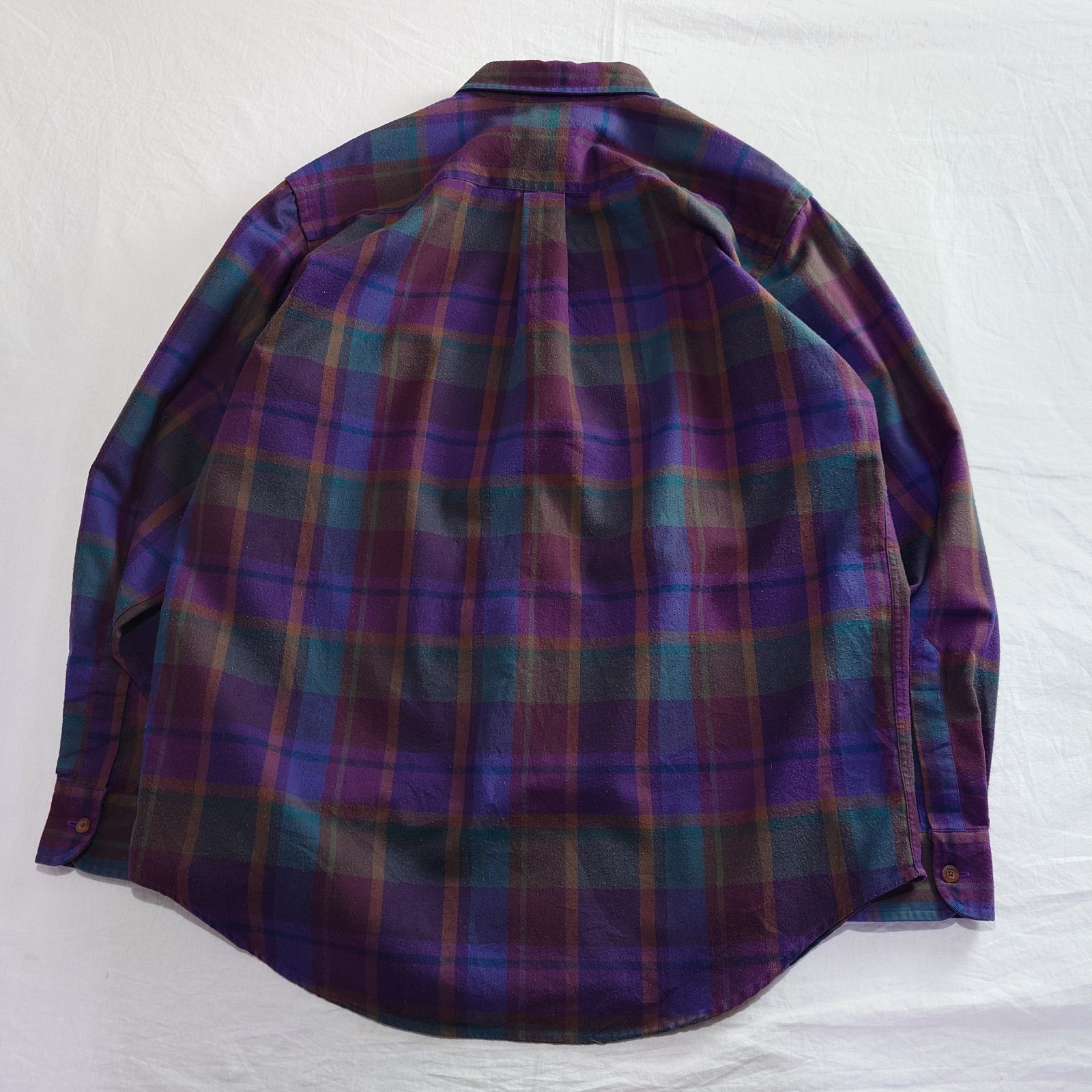 80～90s 古着 90年代 エルエルビーン L.L.Bean チェック柄 長袖 ボタン 