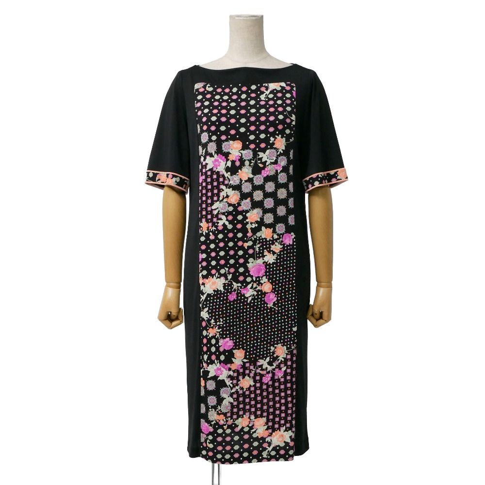 □美品□LEONARD レオナール ワンピース サイズ3 カンカン ストレッチ