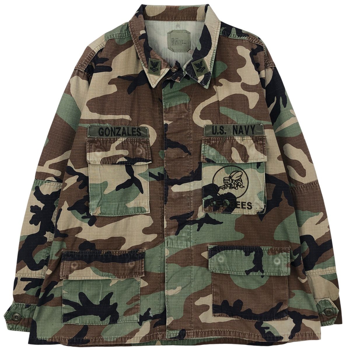 古着 90年代 米軍実品 迷彩柄 ウッドランドカモ リップストップ B.D.U