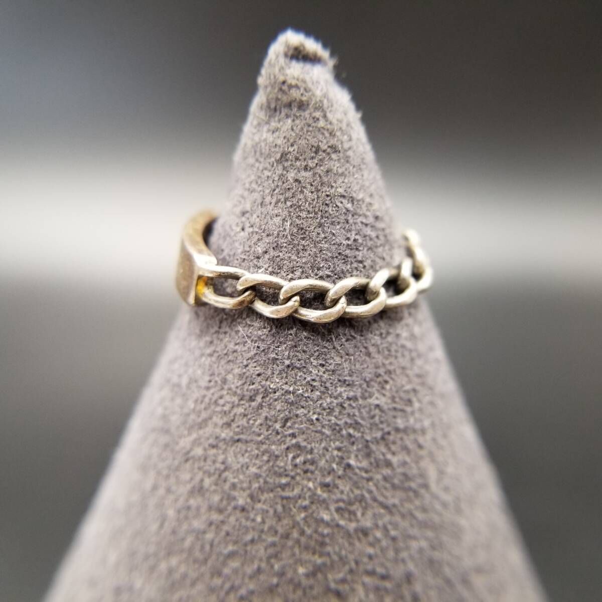 ID タグ 長方形プレート 925 シルバー ヴィンテージ リング 銀 指輪