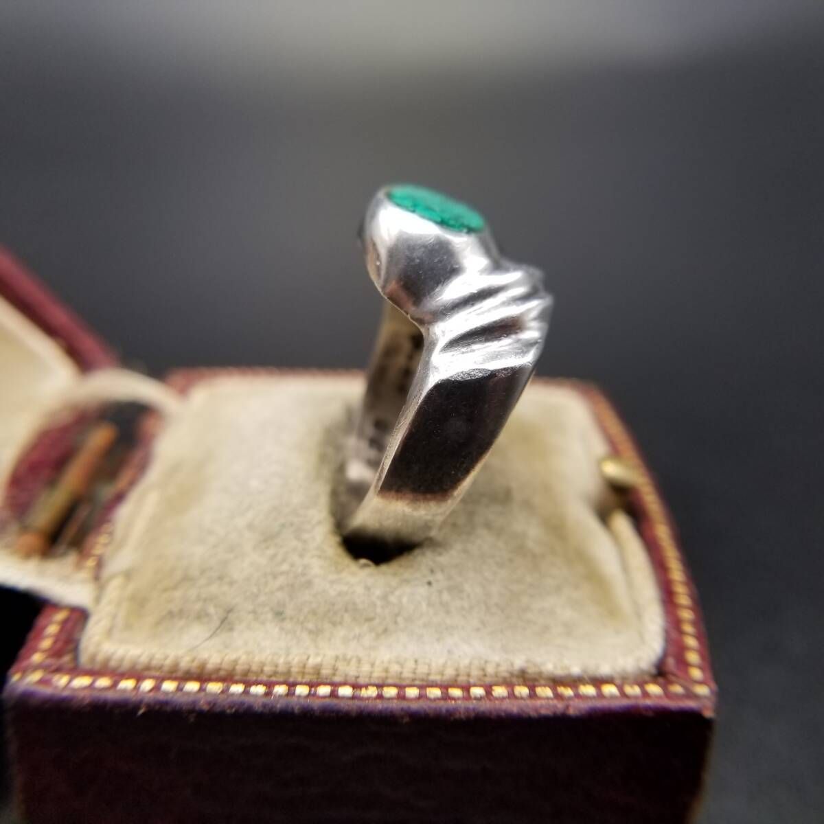 メキシコ 925 シルバー グリーンクラッシュ インレイ ヴィンテージ