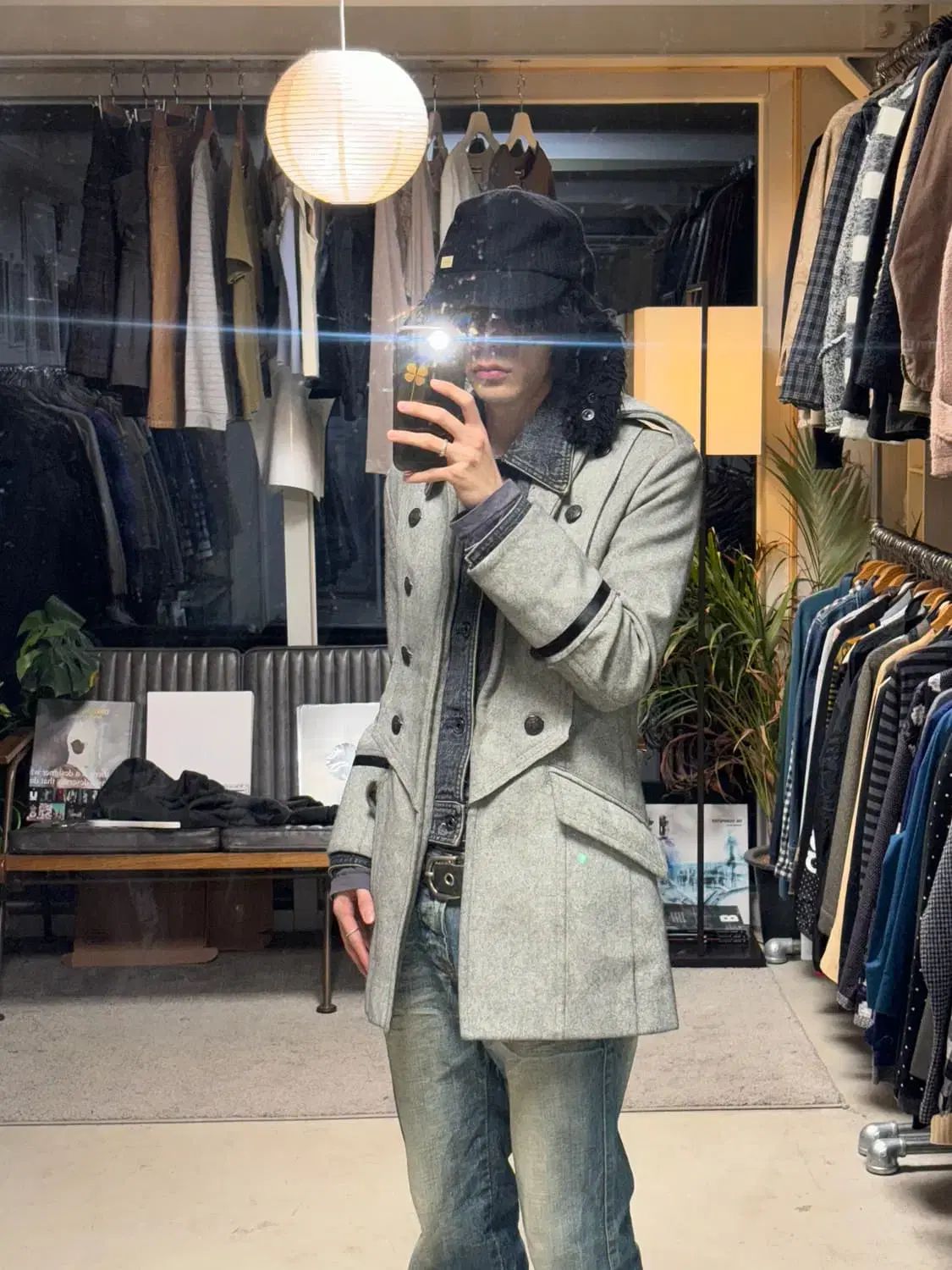 5351 pour les hommes デニム レイヤード ナポレオン ジャケット