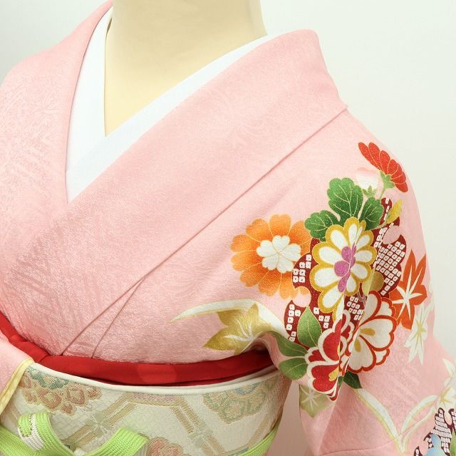 百華❀Y4426◇美品 金駒刺繡 銀通し 手縫い仕立て 成人式 トールサイズ