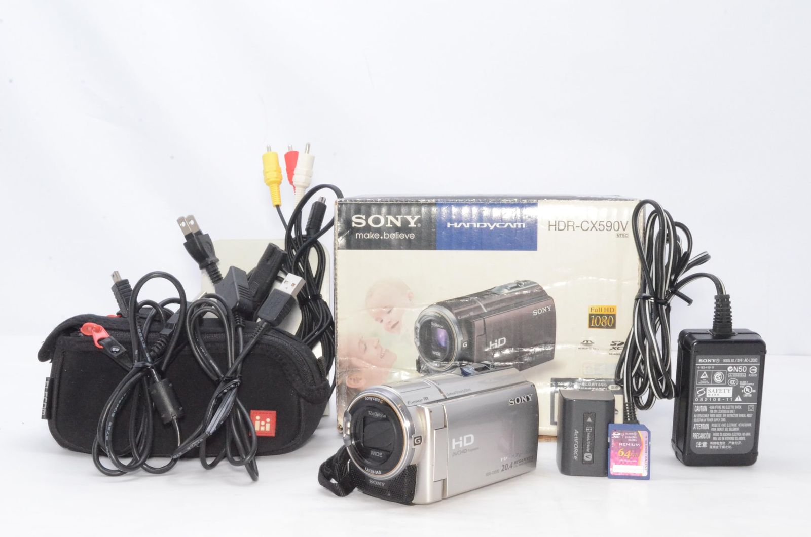 元箱、カメラケース付き良品】SONY ソニー HDR-CX590V シャンパン