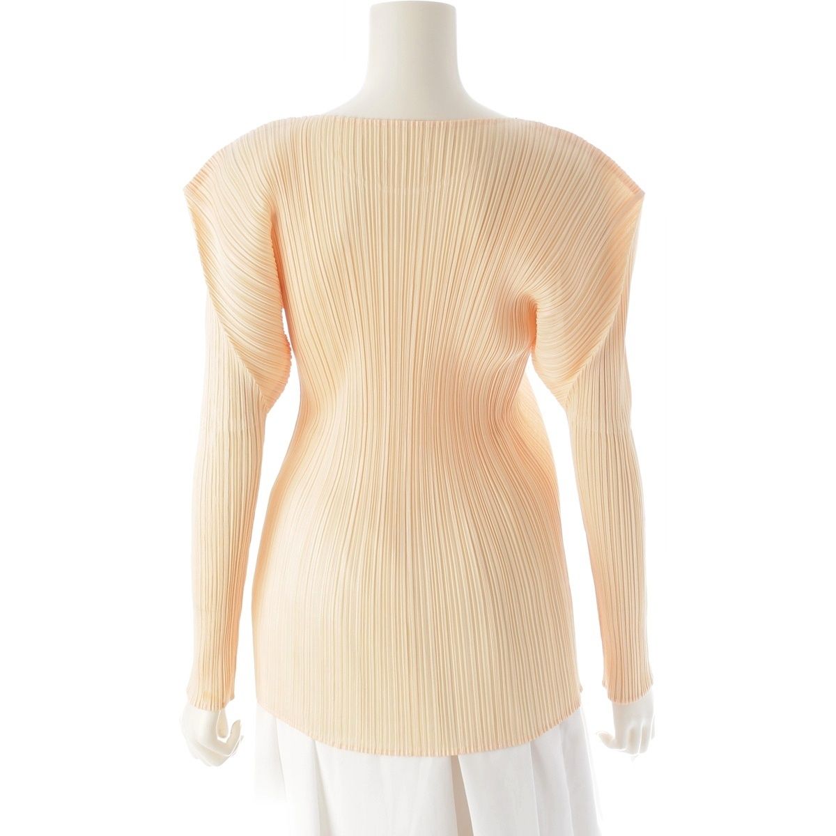 プリーツプリーズ　カットソー 長袖　クリーム プリーツプリーズ イッセイミヤケ 96SS クルーネック カットソー 長袖