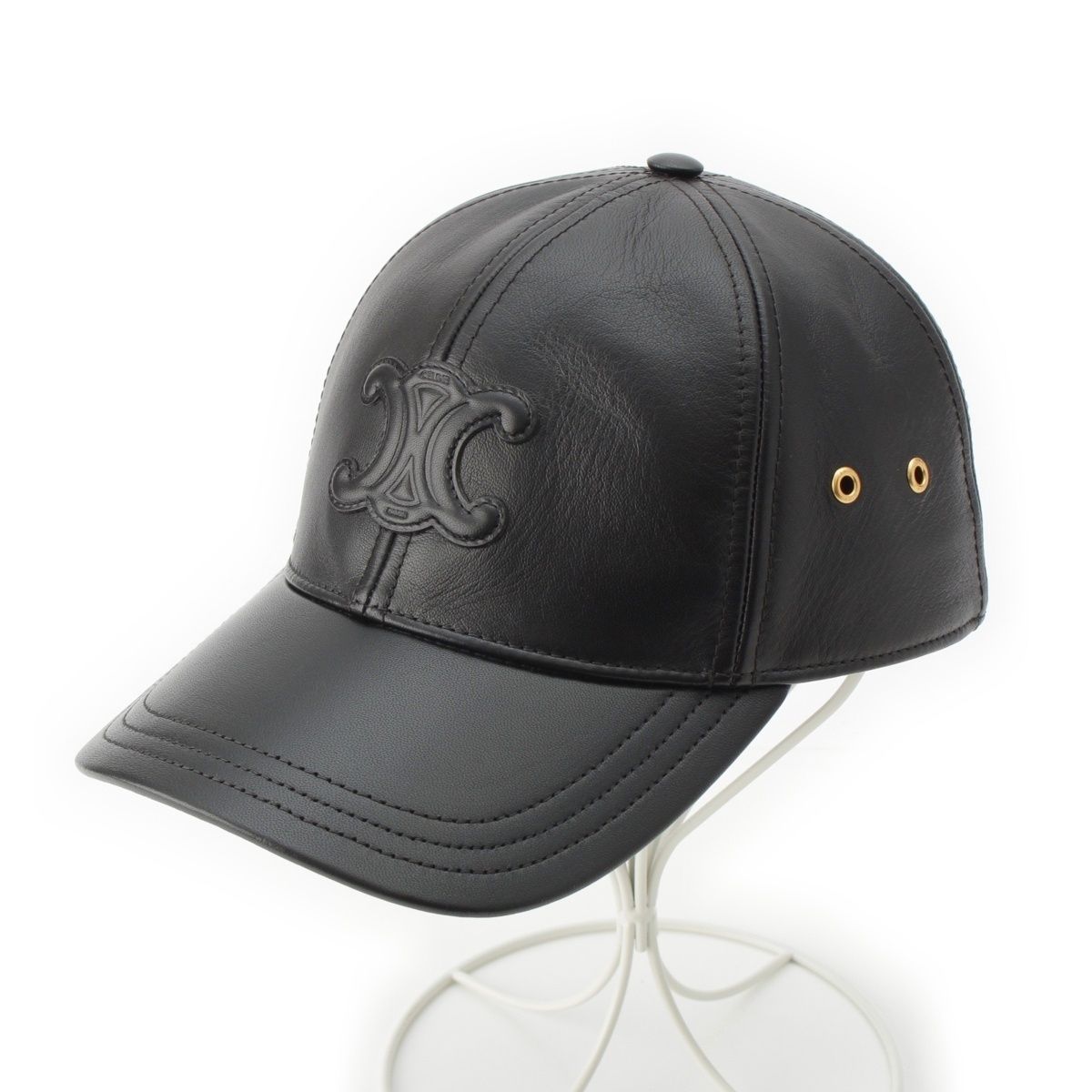 セリーヌ レザー トリオンフ ベースボール キャップ 帽子 AA05P583C