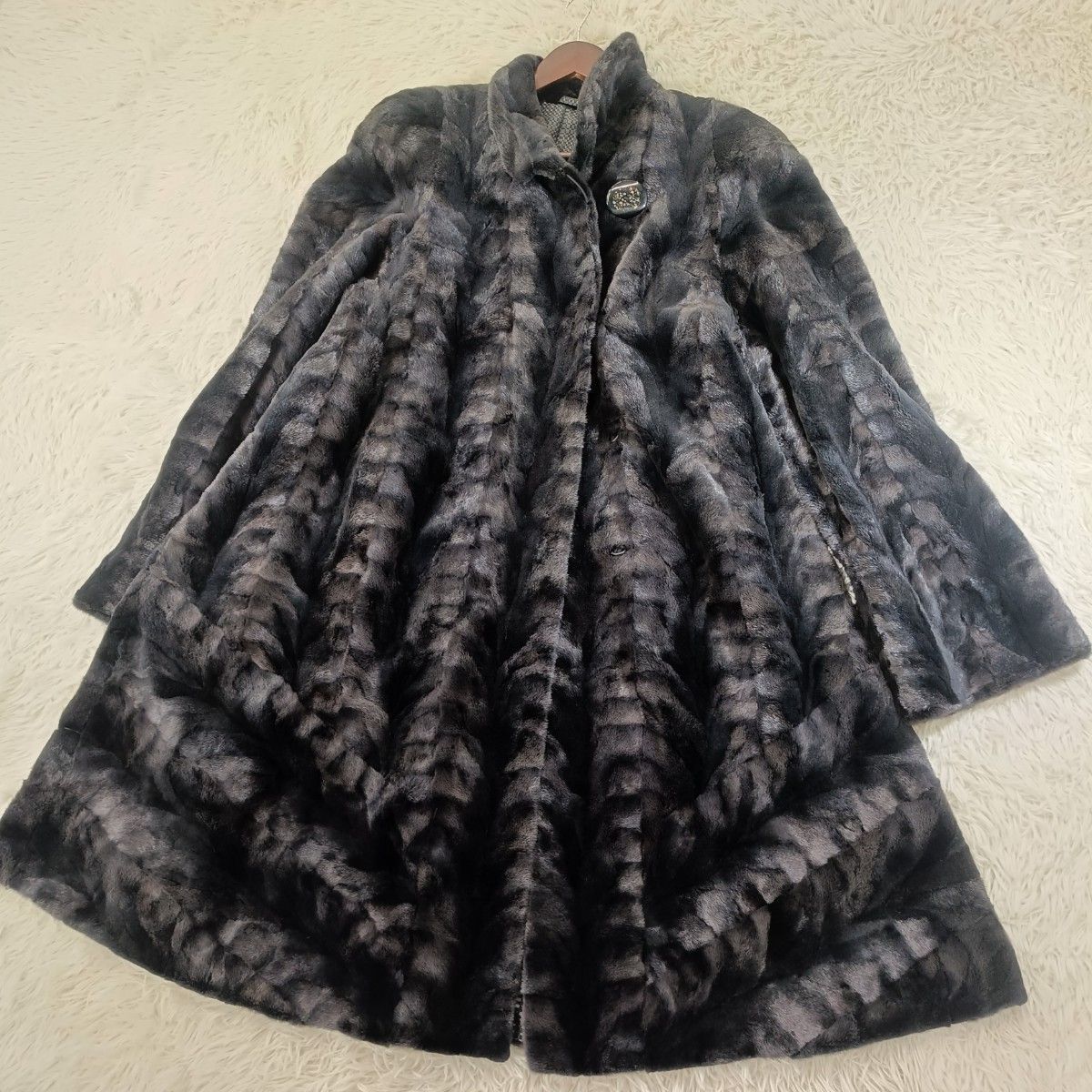 裾周り240cm シェアードミンク ミンクコート デザイン ロングコート