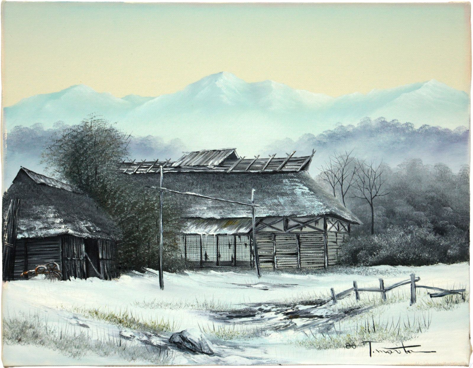 森田哲隆 「遠雪 地吹雪」 油絵・油彩画 絵画 - メルカリ