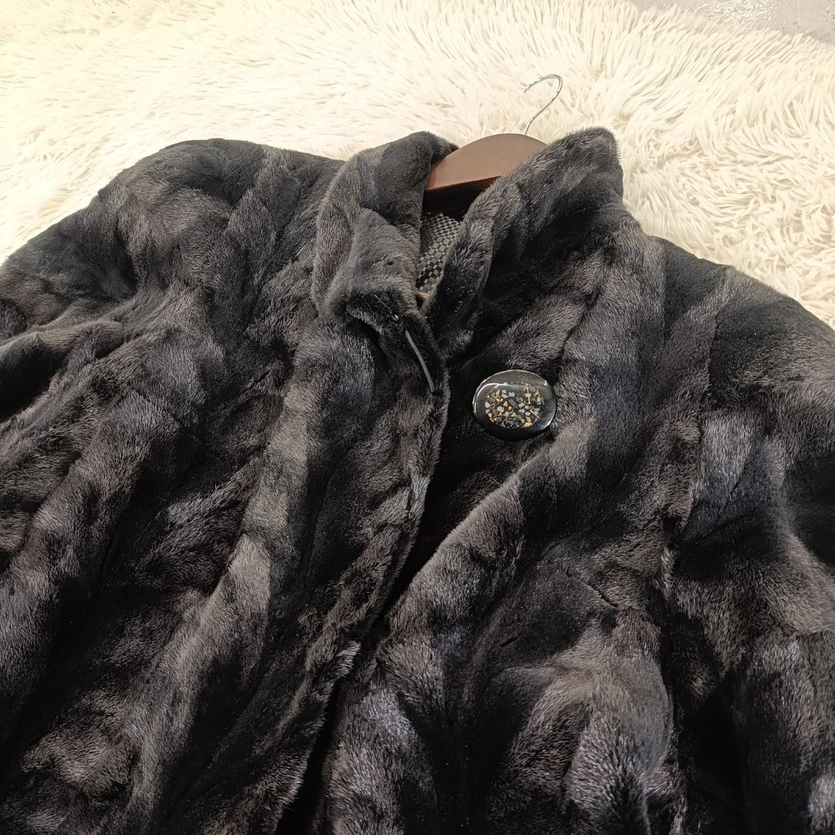裾周り230cm 未使用品 デザインコート ミンク リアルファーコート XL相当 裾周り240cm シェアードミンク ミンクコート デザイン ロングコート