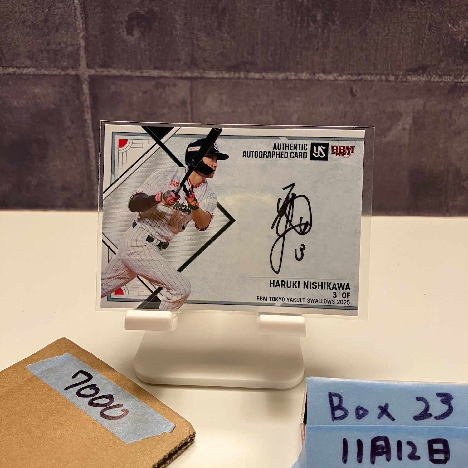 2025 BBM 西川遥輝 36/60 直筆サインカード 東京ヤクルトスワローズ
