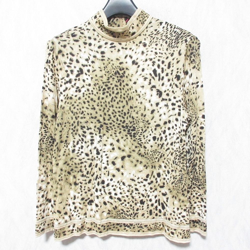 美品 LEONARD FASHION レオナール ウール シルク ヒョウ柄 レオパード