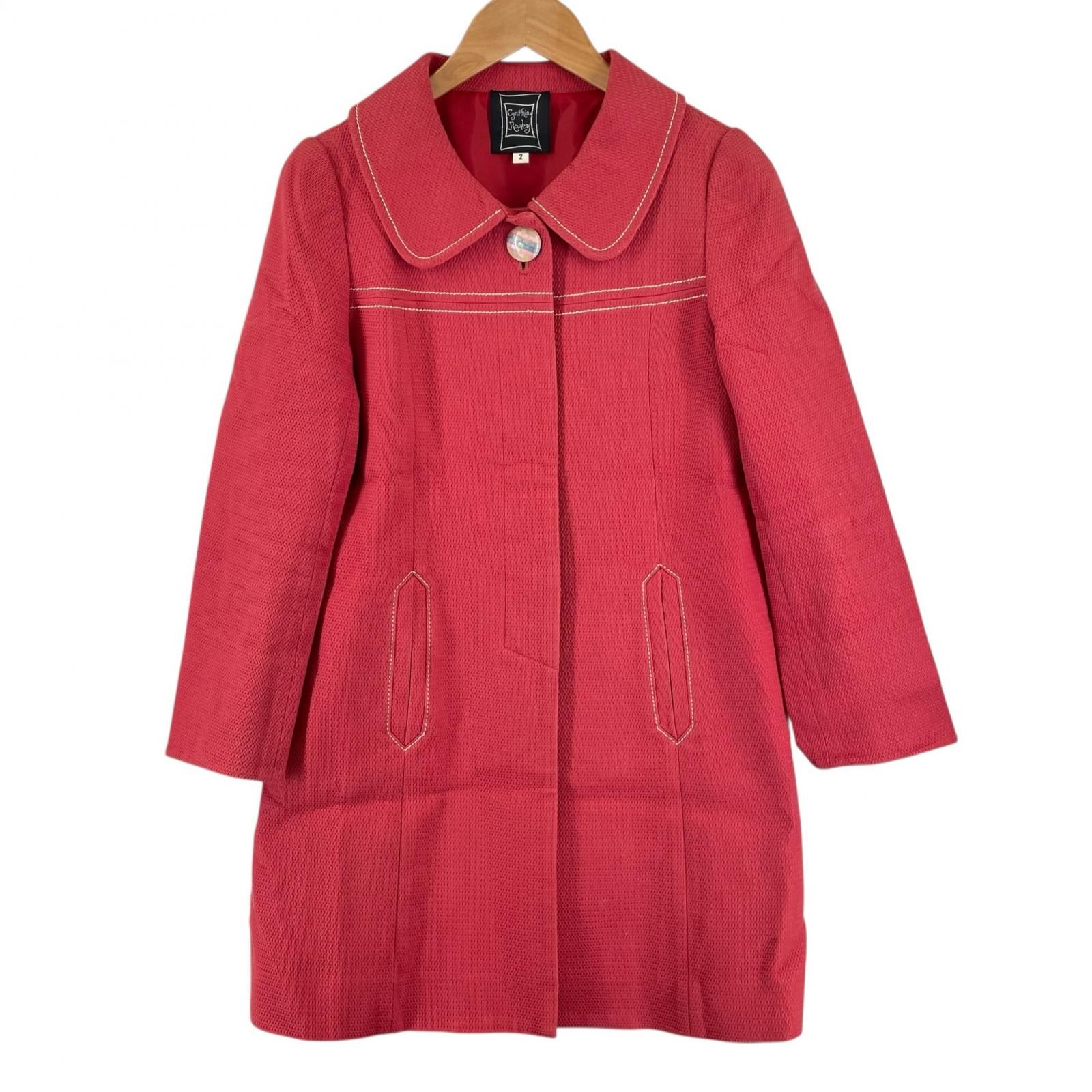 美品 Cynthia Rowley シンシアローリー 無地 秋冬 AW コート コットン 