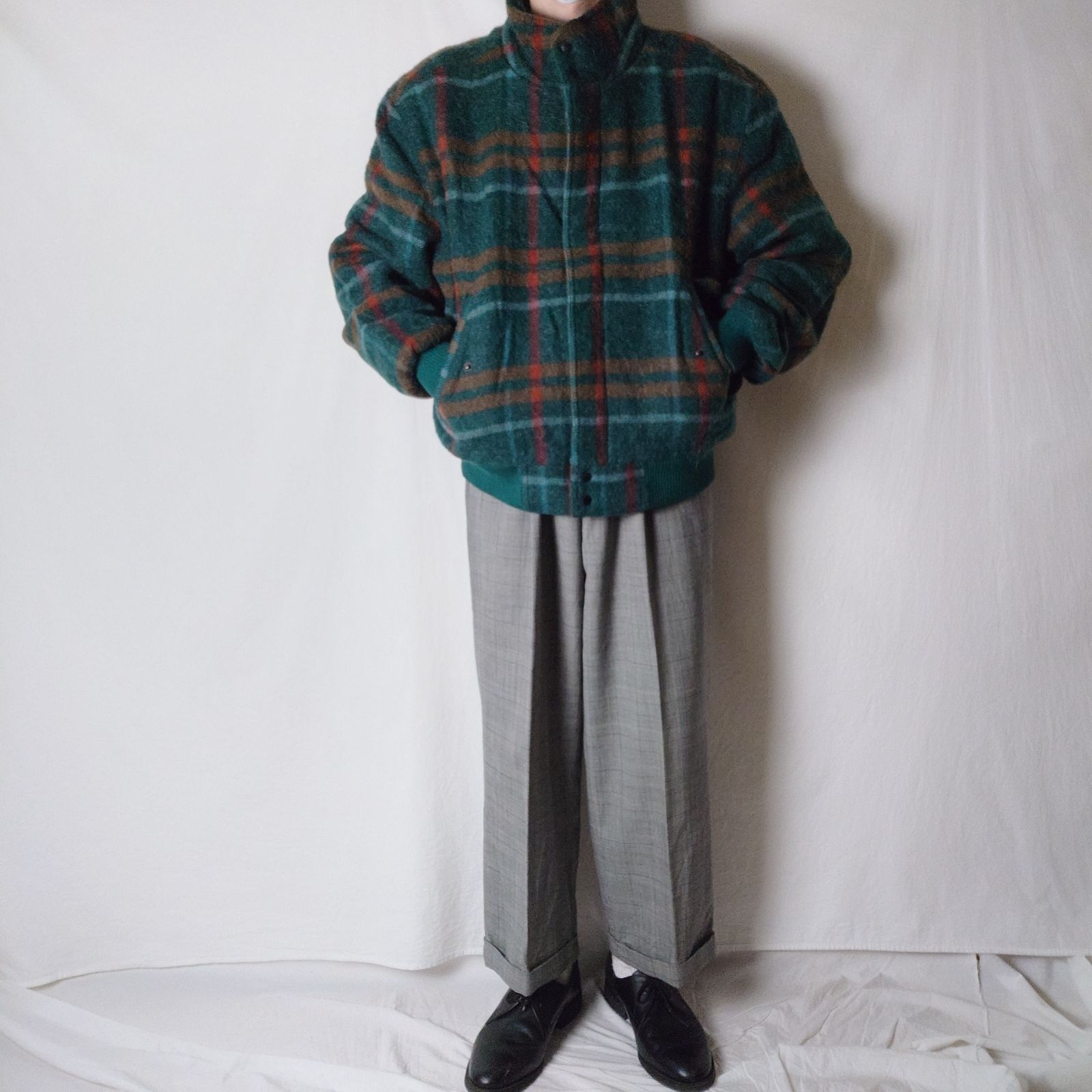 80～90s】Members Only チェック柄 ウールブルゾンジャケット スイング