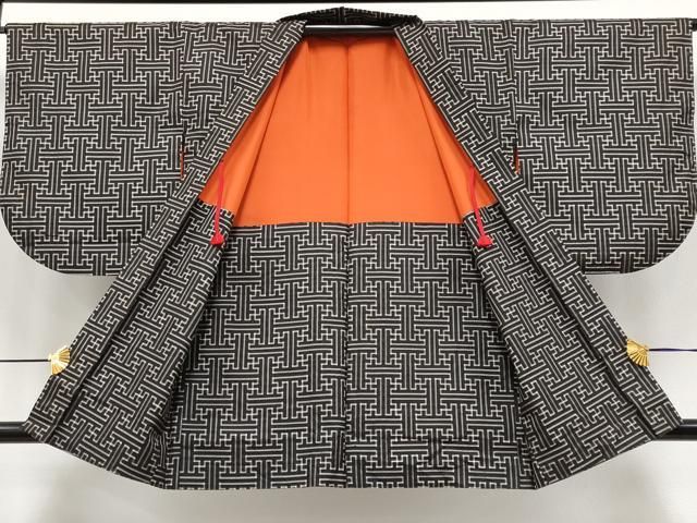 平和屋着物○希少 本場大島紬 龍郷絣 秋名バラ アンサンブル 逸品