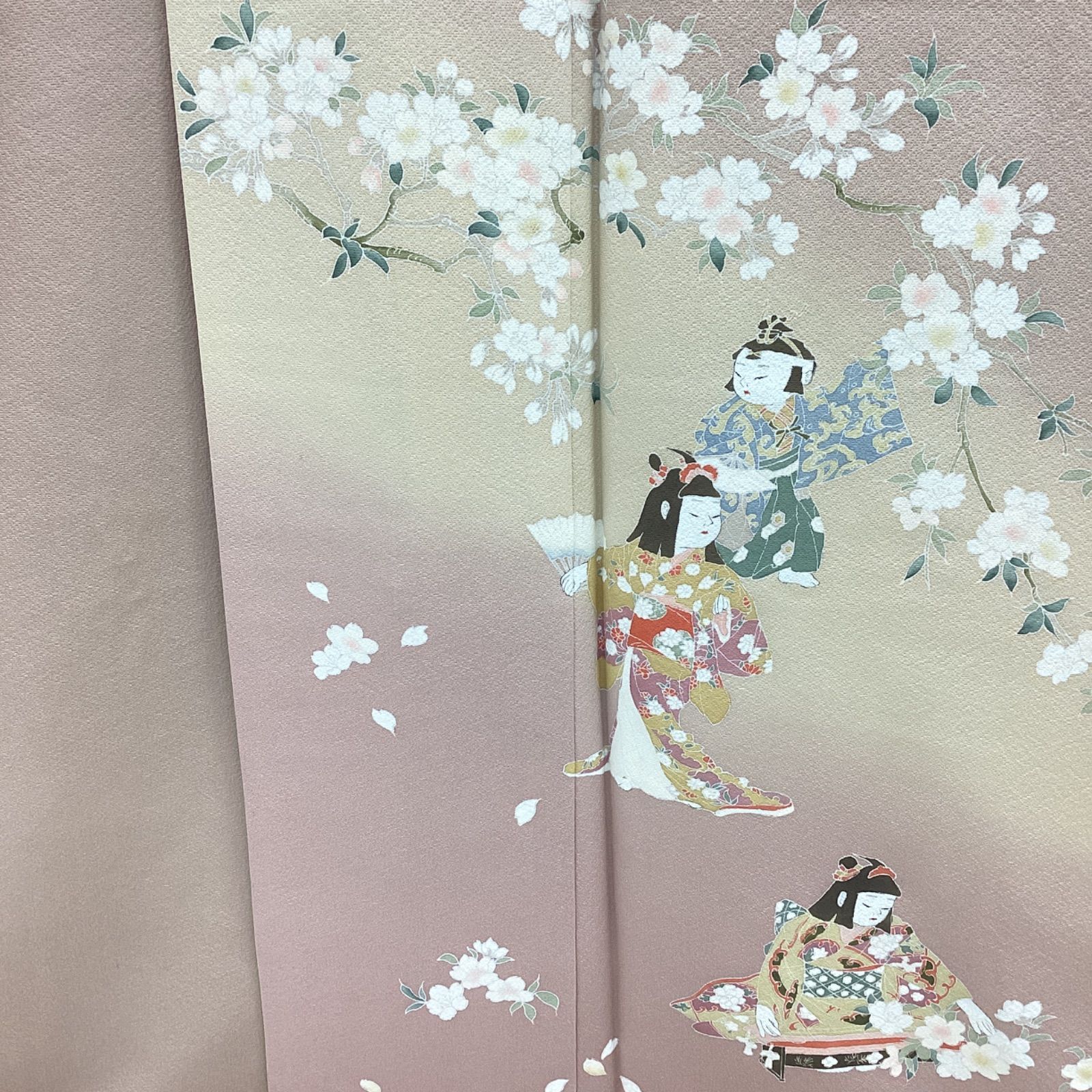 仮絵羽仕立て訪問着 オーダー 東レシルック 訪問着 枝梅に橘 【着物