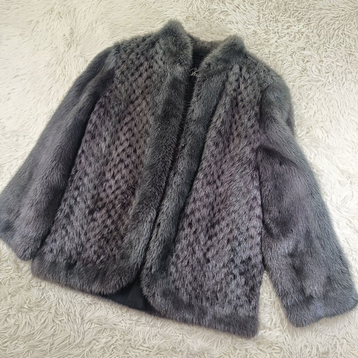 染めミンク ファーコート ミンクコート リアルファー 貂 本毛皮 美品