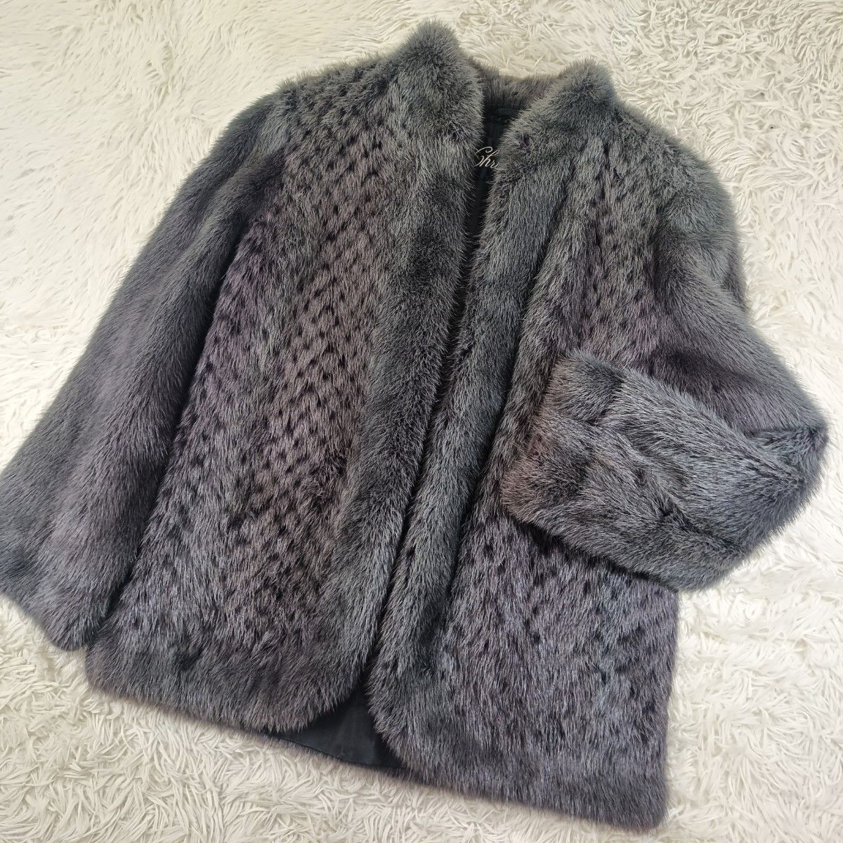 染めミンク ファーコート ミンクコート リアルファー 貂 本毛皮 美品