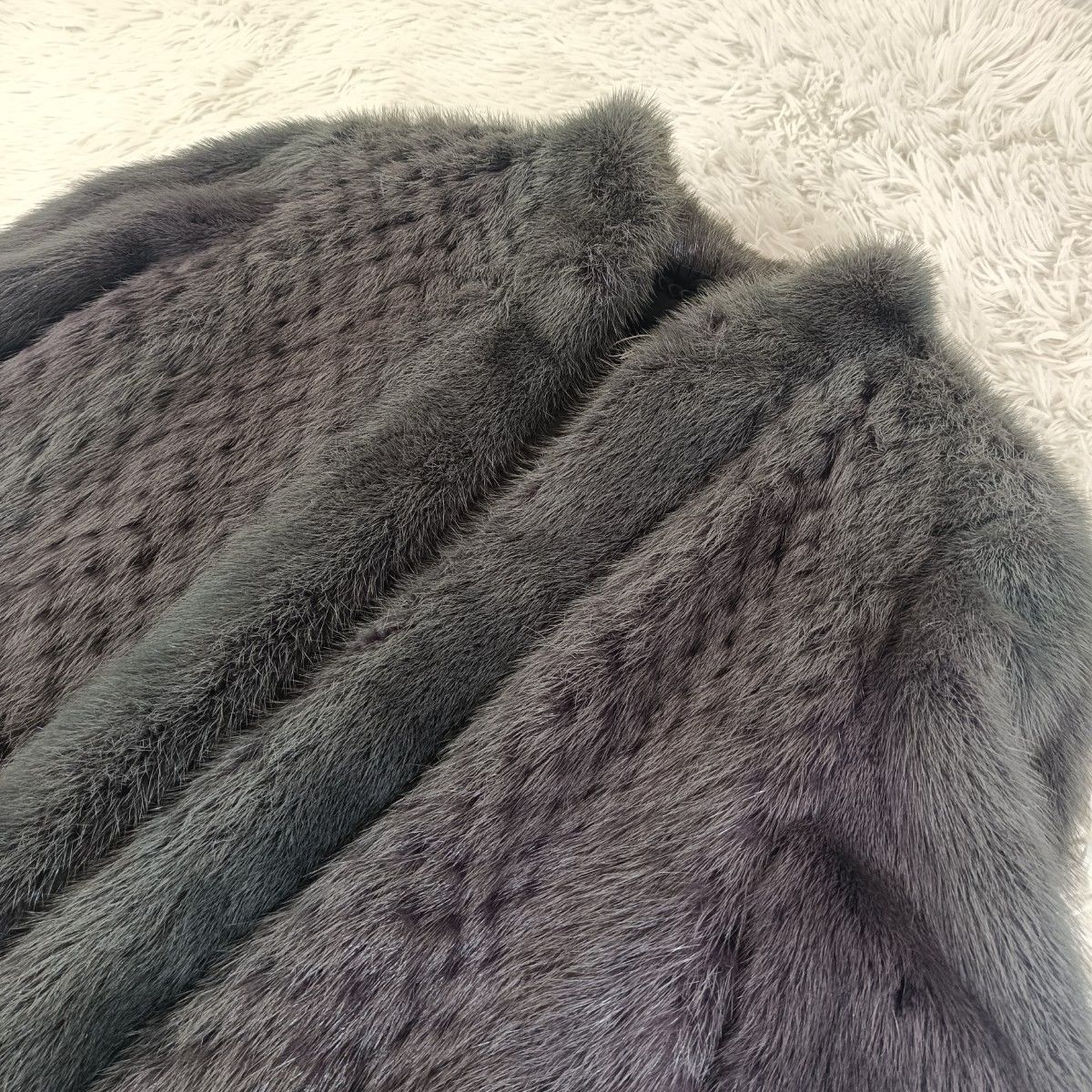 染めミンク ファーコート ミンクコート リアルファー 貂 本毛皮 美品