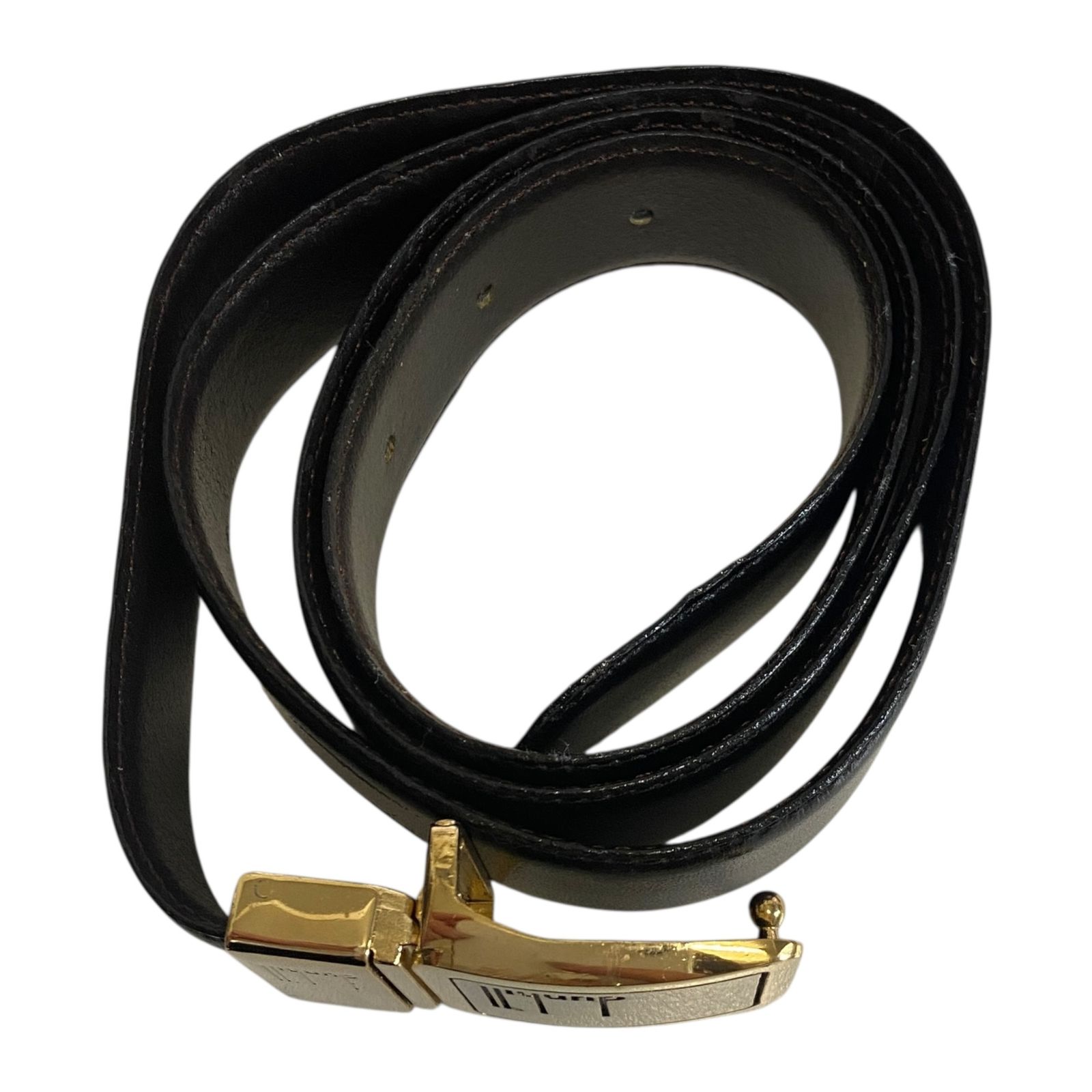 中古品】dunhill ダンヒル ベルト 革 レザー ブラック 黒 メンズ