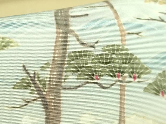 平和屋着物●極上　本加賀友禅作家　村上賢正　塩瀬　九寸名古屋帯　風景文　逸品　DZAB2916kh6 平和屋着物○極上 本加賀友禅作家 村上賢正 塩瀬 九寸名古屋帯 風景文