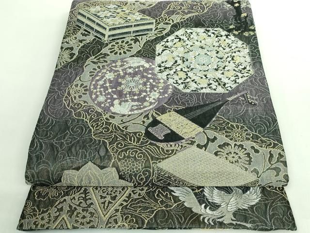 平和屋着物●極上　両面　全通柄袋帯　正倉院宝物八拾八紋様　金糸　逸品　DZAB2943kh6 平和屋着物○極上 両面 全通柄袋帯 正倉院宝物八拾八紋様 金糸 逸品