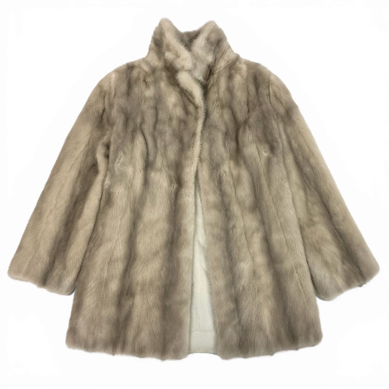 6a21 サファイアミンク ファーコート サイズ9 シルバーグレー 本毛皮