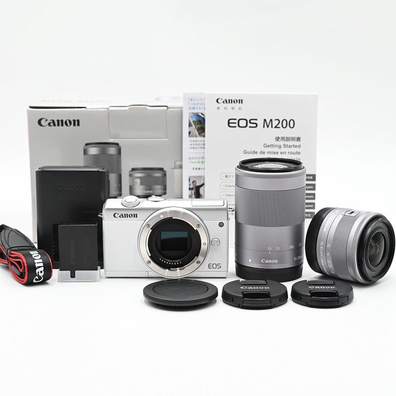 Canon キヤノン EOS M200 15-45mm 55-200mm レンズセット ミラーレス 