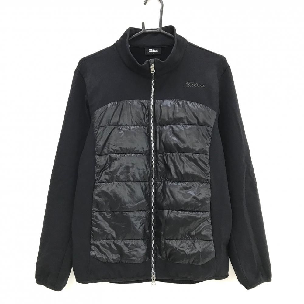 Titleist ブラック ジャケット Lサイズ タイトリスト 中綿切替ジャケット 黒 身頃中綿 メンズ L ゴルフウェア
