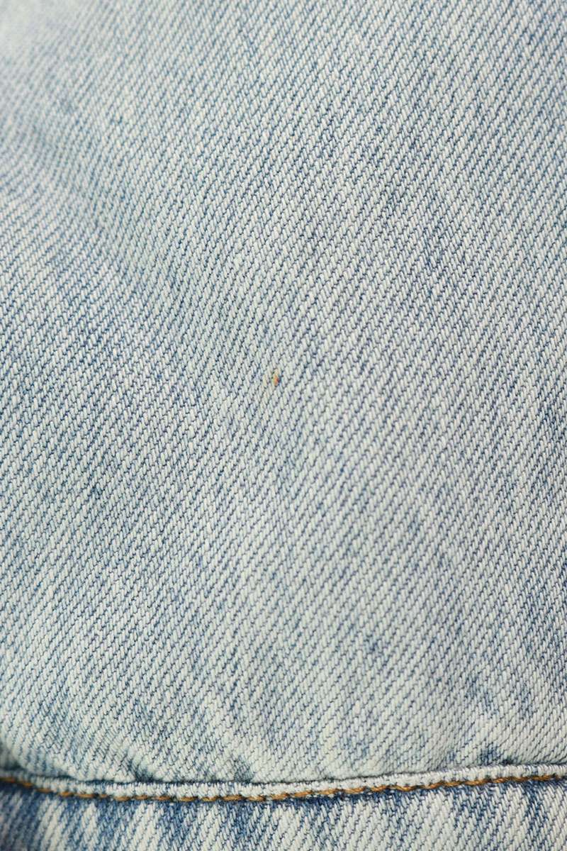 ミュウミュウ GWB221 ユーズド加工ロゴ刺繍中綿デニムブルゾン