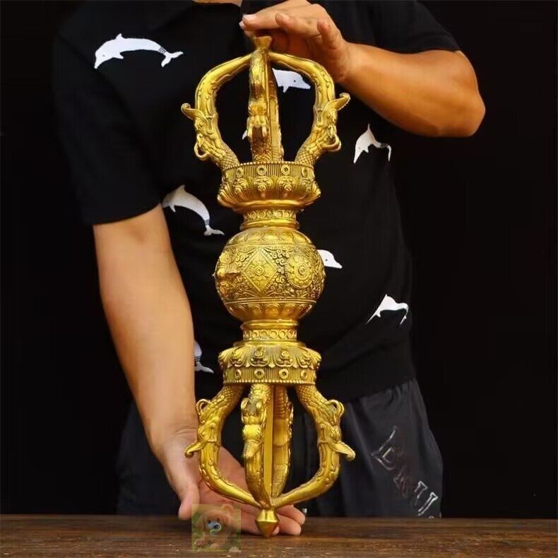 密教法具 五鈷杵 チベット お守り 大々型 金剛杵寺院仏具 手道具 金剛杵真鍮仏具