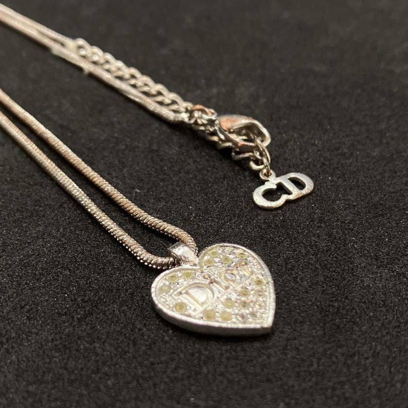 ChristianDior ディオール ネックレス ハート ラインストーン 157