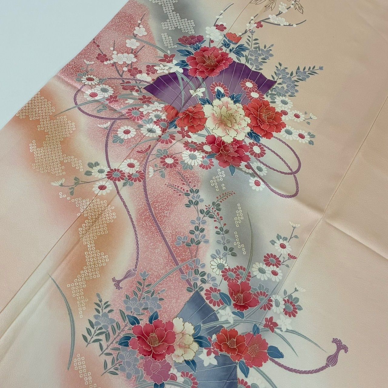付下げ 裄66 上品な花柄 金彩 紋無し 正絹 着物 MK-3252 - メルカリ