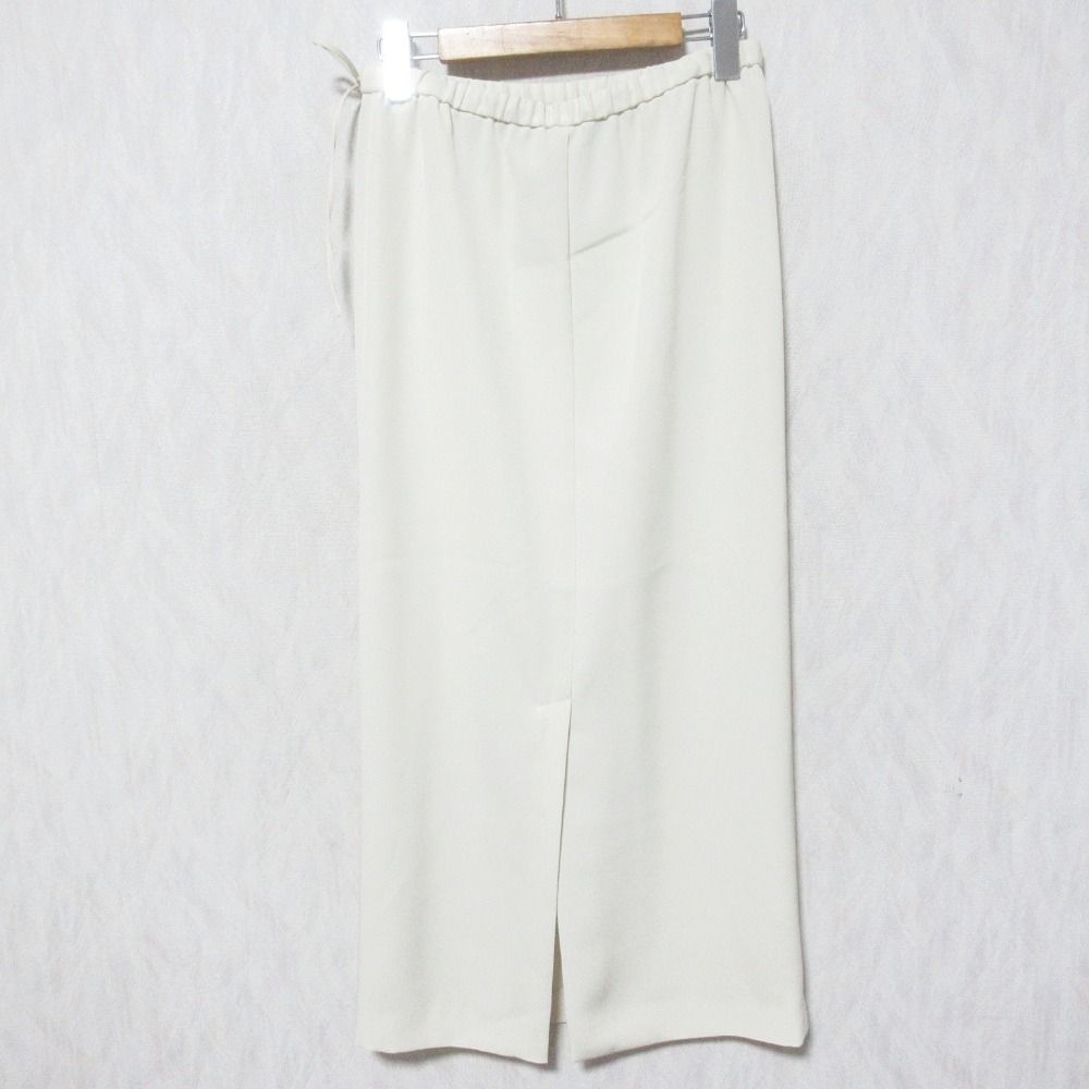 美品 24AW Edition エディション バックサテンジョーゼット タイトスカート 34-05-44-05010 サイズ34 オフホワイト レディース 古着 中古 USED