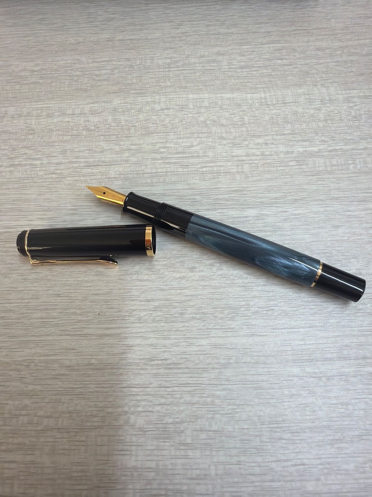 ペリカン万年筆 M200 マーブルグリーン 青 インクセット - メルカリ