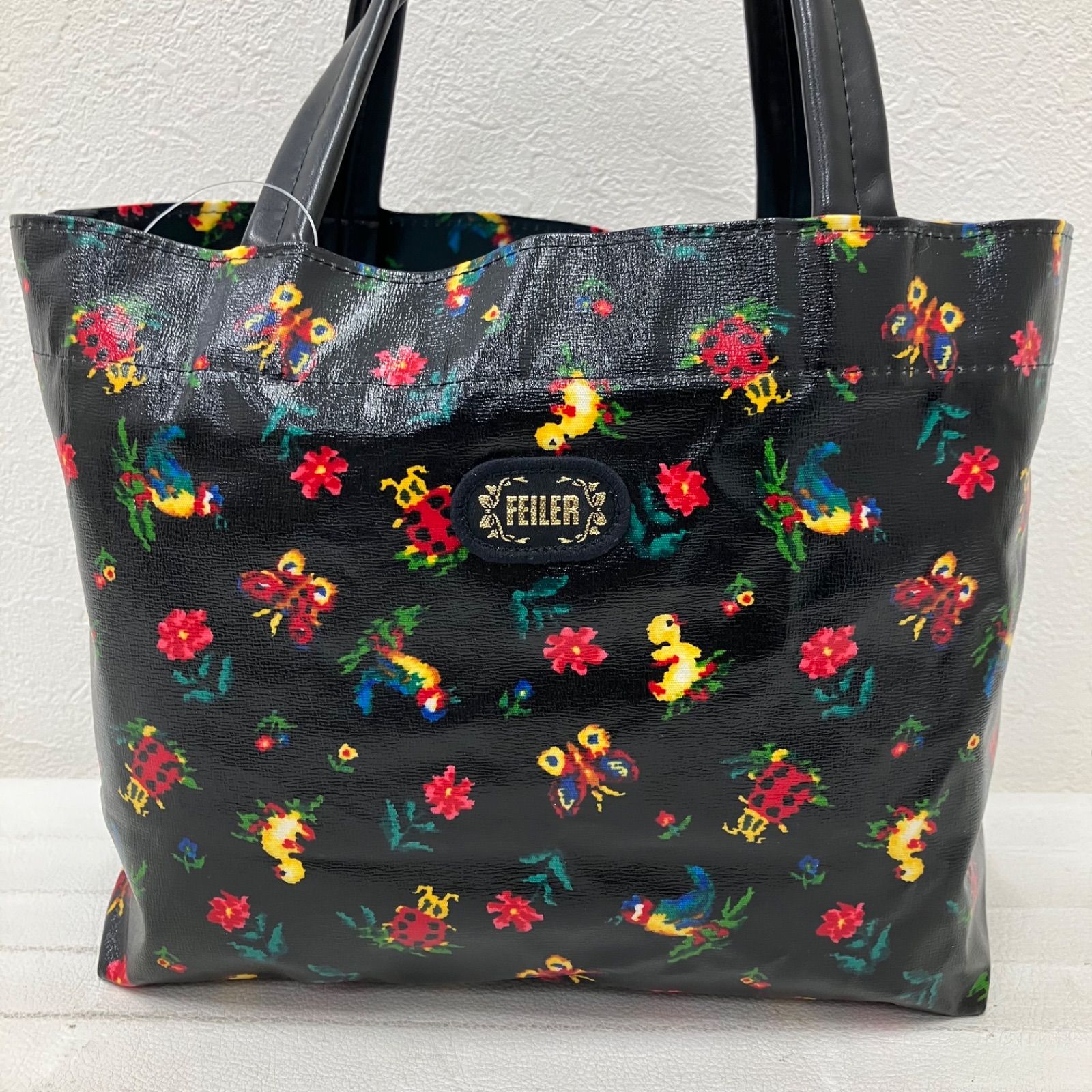 8612 FEILER フェイラー ハンドバッグ トートバッグ ブラック 黒