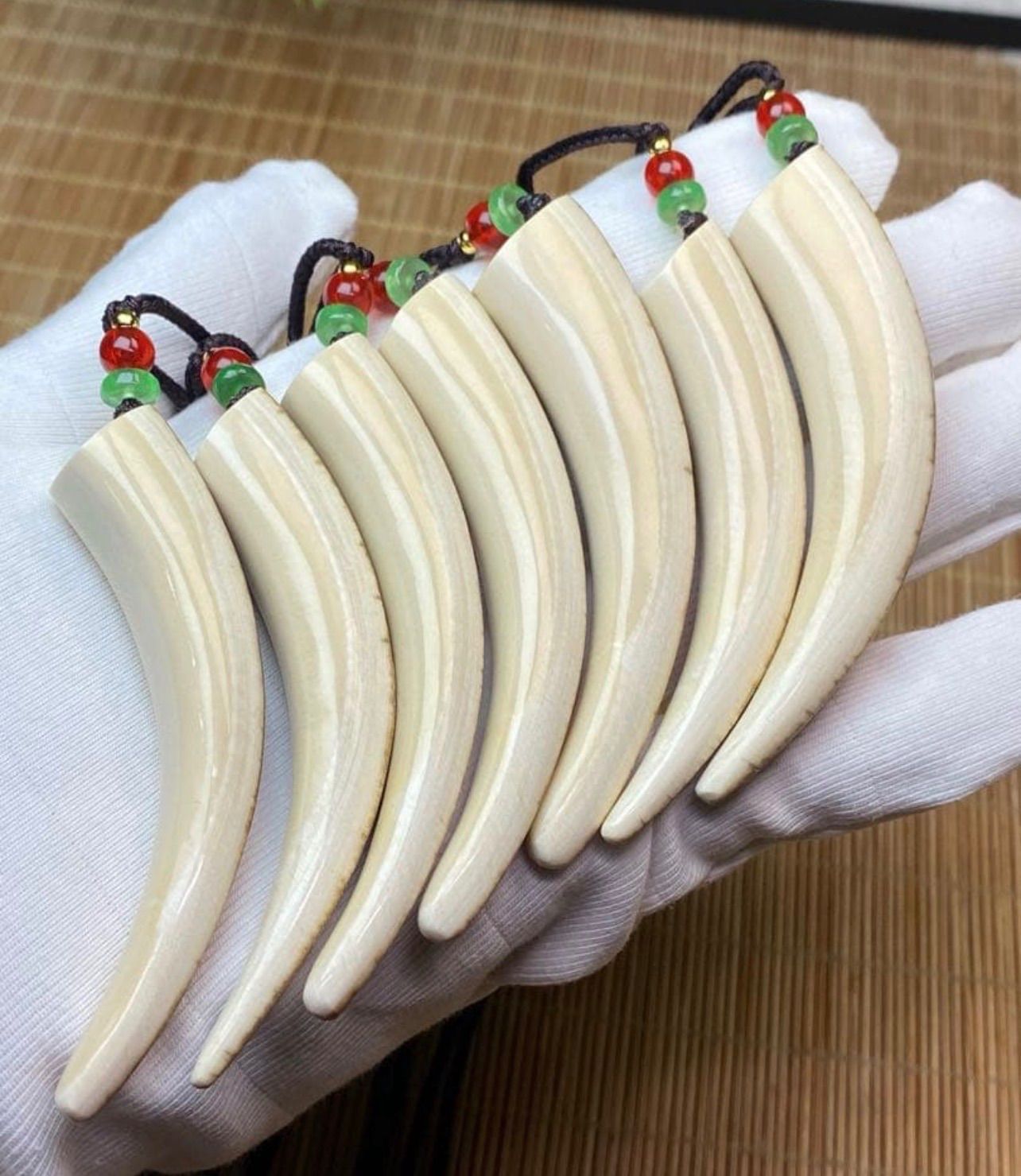 天然マンモス牙美しい手作り彫刻 素牙尖 ネックレス - メルカリ