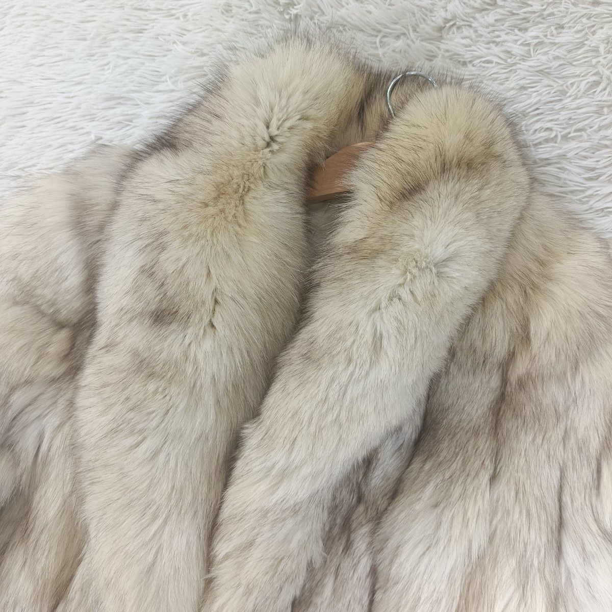 着丈80cm 高級サガフォックス ブルーフォックス リアルファー 貂 本