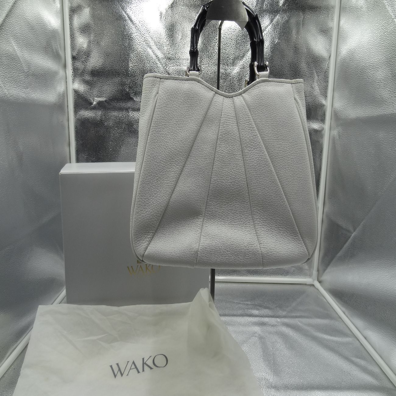 WAKO 銀座和光 ハンドバッグ レザー トートバッグ 鞄 ホワイト 収納袋