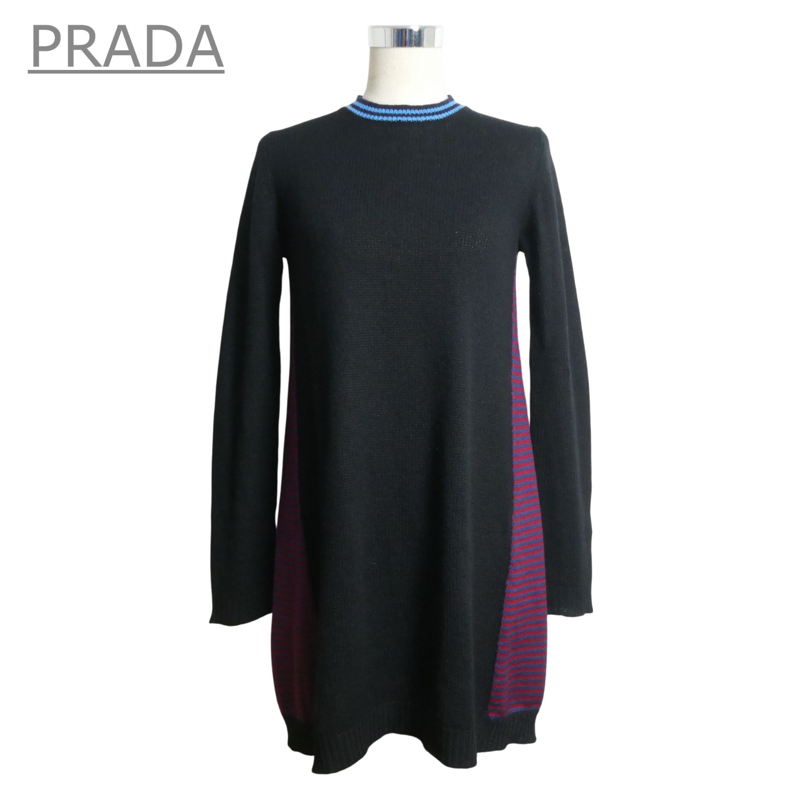 PRADA プラダ カシミヤ×シルク×ウール ニット ワンピース クルーネック