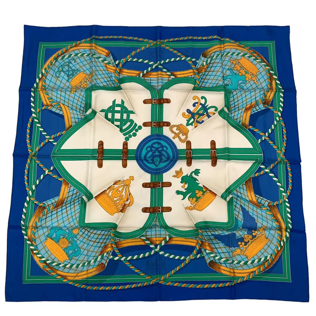 新品同様 HERMES エルメス カレ90 シルク100％ GRANDE TENUE 馬の礼装