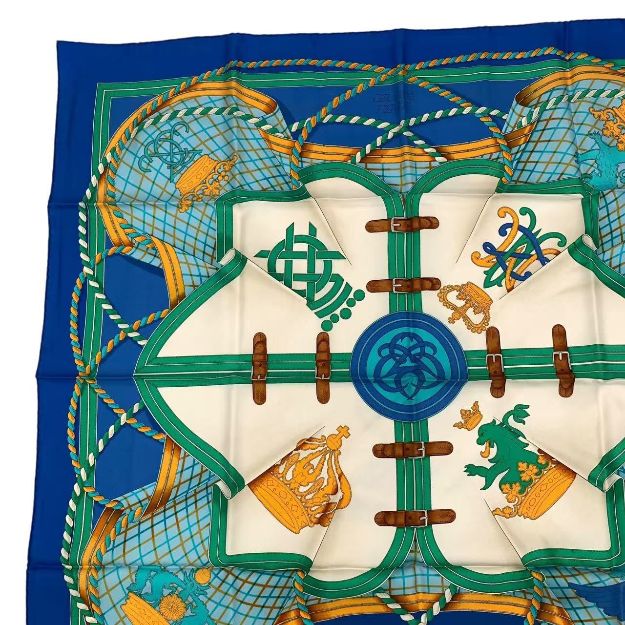 新品同様 HERMES エルメス カレ90 シルク100％ GRANDE TENUE 馬の礼装