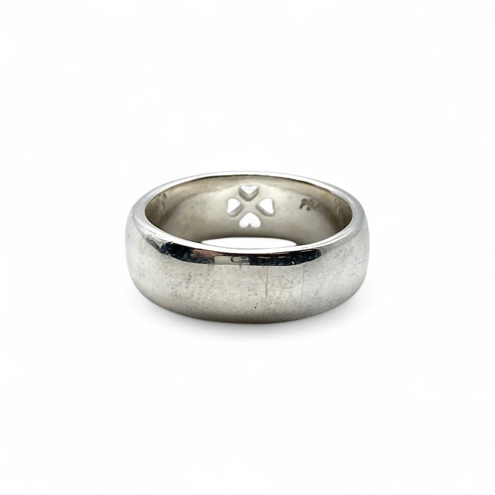 出会いに幸運を】クローバー メッセージ Silver 刻印 00s Vintage Ring 