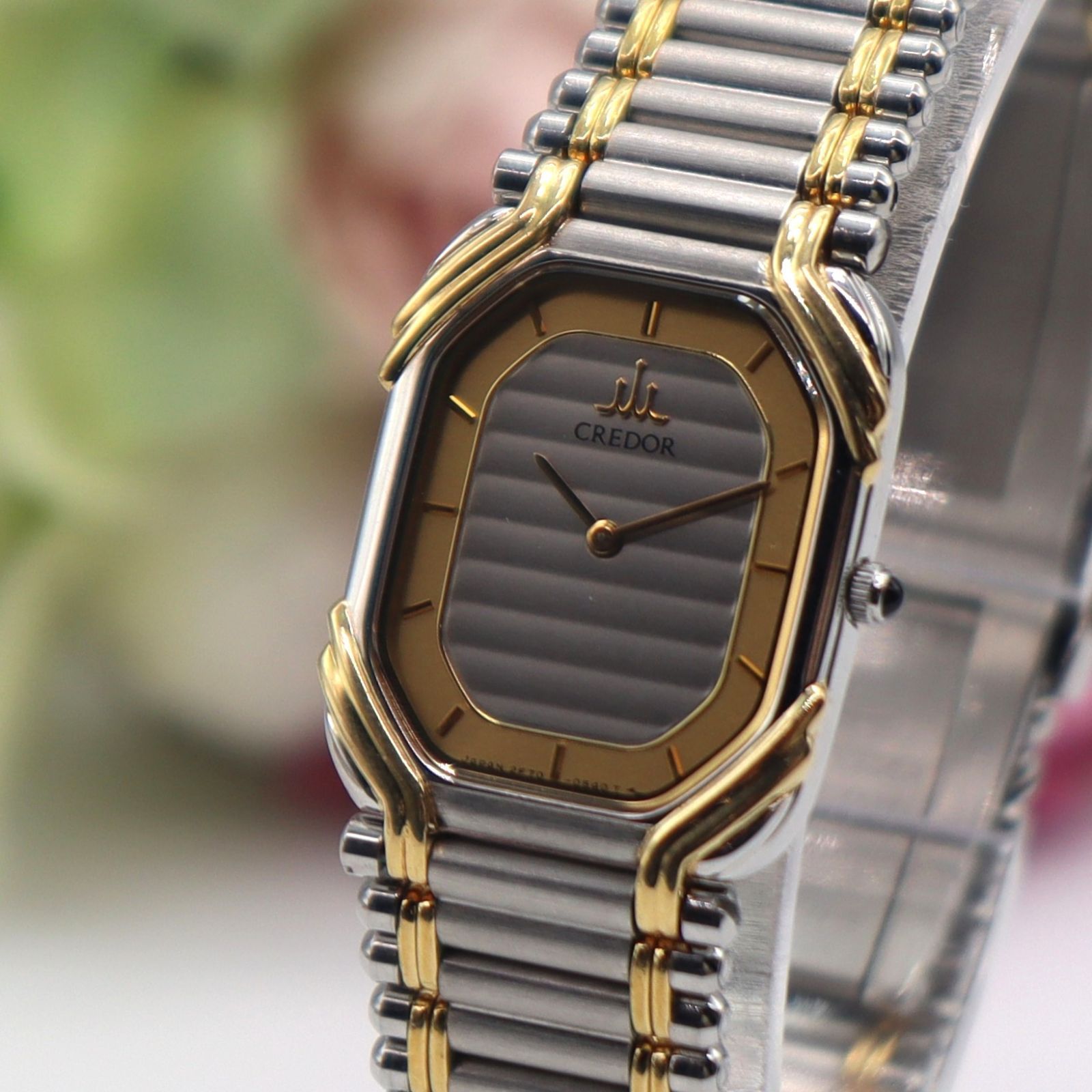 電池新品 SEIKO CREDOR セイコー クレドール 2F70-5490 18KT クォーツ 