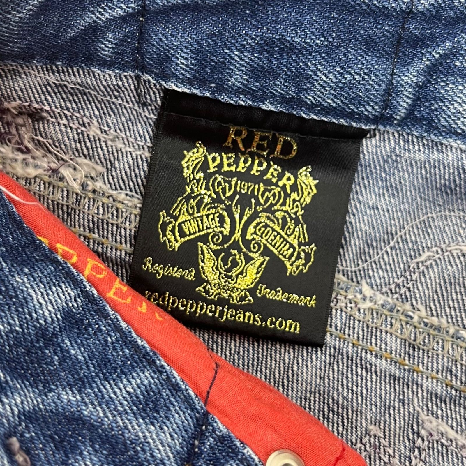 RED PEPPER レッドペッパー ウィング刺繍 スタッズ ワッペン ダメージ