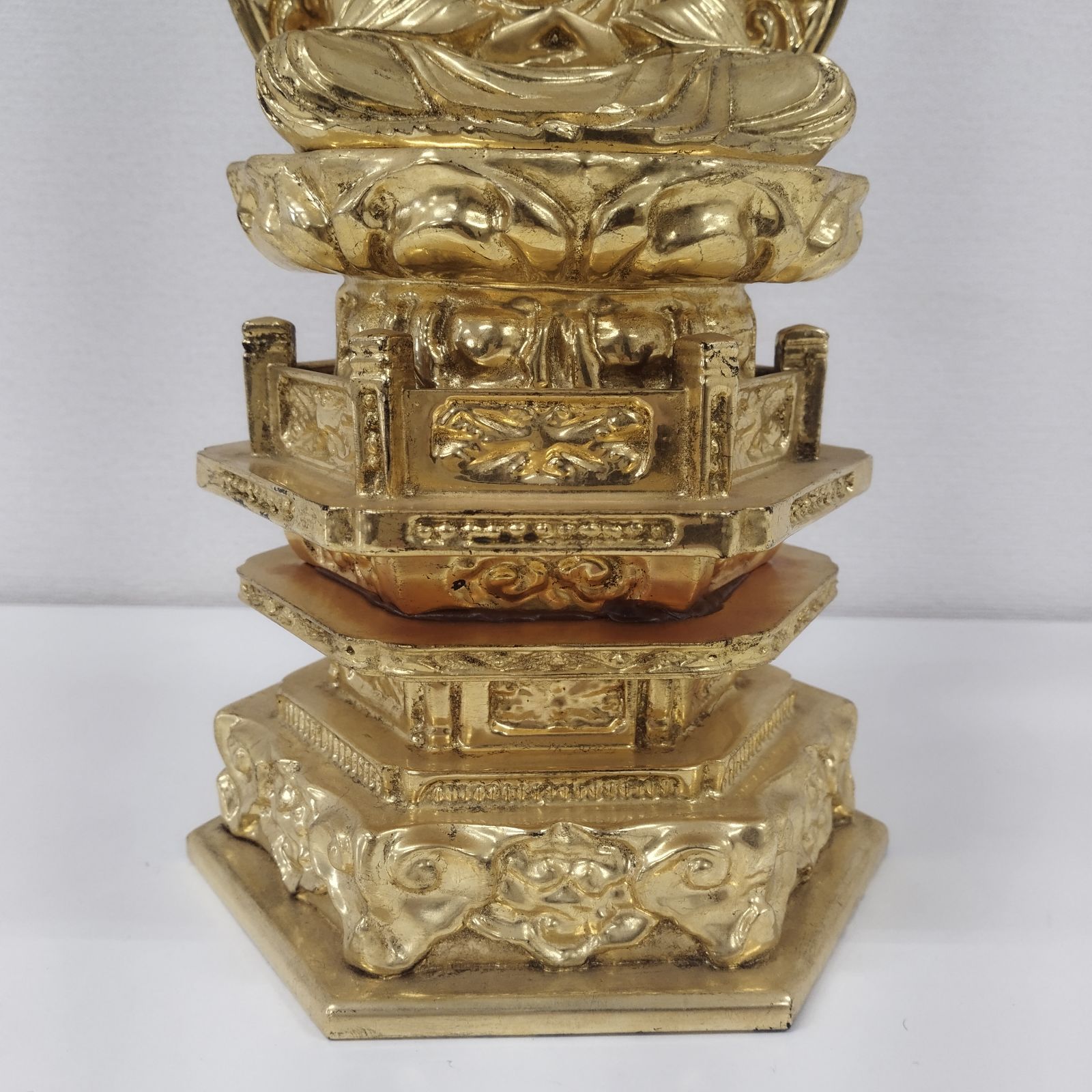 80％OFF【展示品アウトレット】座釈迦 肌粉 3.5寸 六角台座 仏像 置物
