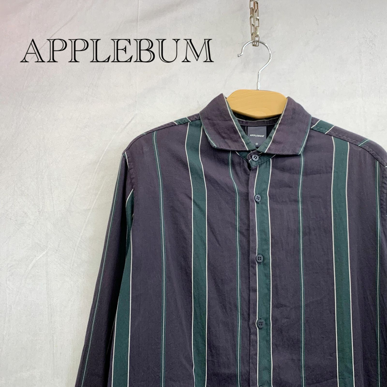 APPLEBUM】アップルバム 長袖シャツ ストライプ ネイビー NAVY APPLEBUM 【APPLEBUM】アップルバム 長袖シャツ ストライプ ネイビー NAVY