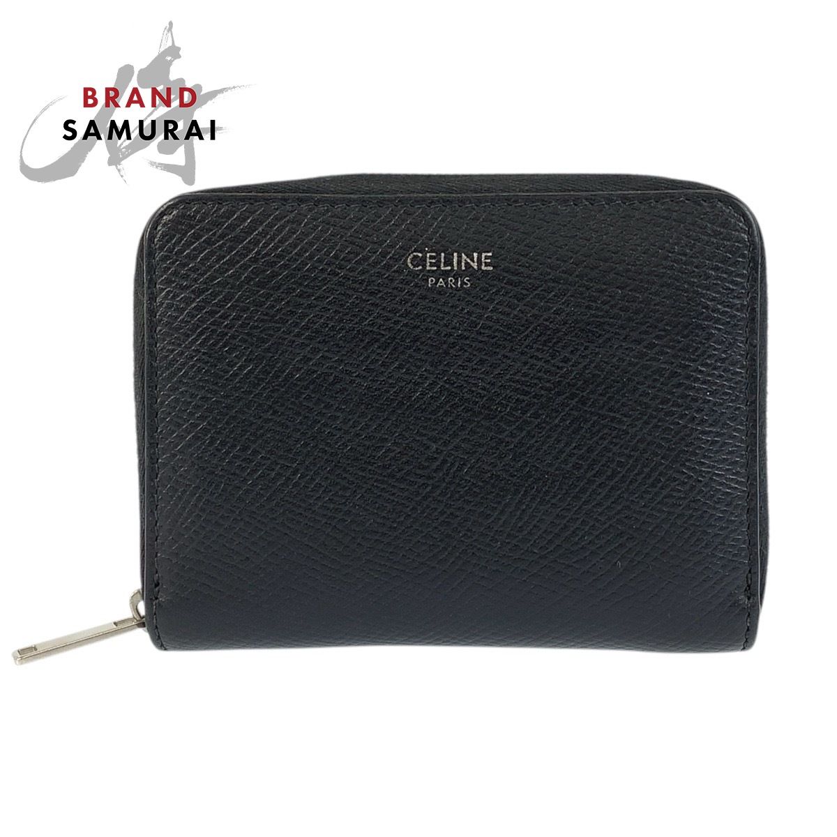 CELINE セリーヌ ブラック 黒 シルバー金具 レザー コインケース 小銭